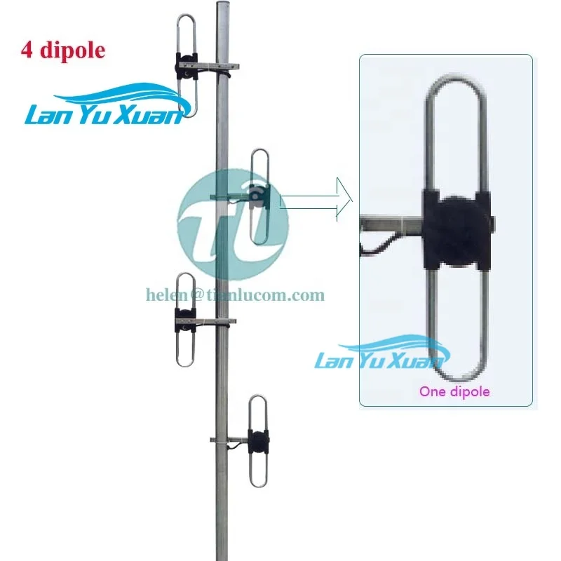 

TLBZL 2.2m high gain 10dBi VHF136-174MHz omni base station antenna ;Array type ;4 dipole