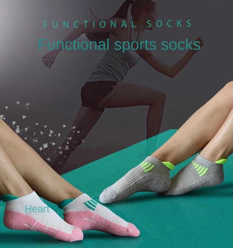

Casual High-Performance Athletic Cotton Sock Terry Women Sports Cycling Crew Strategic Arch Support Seamless Comfort Fit 3W503