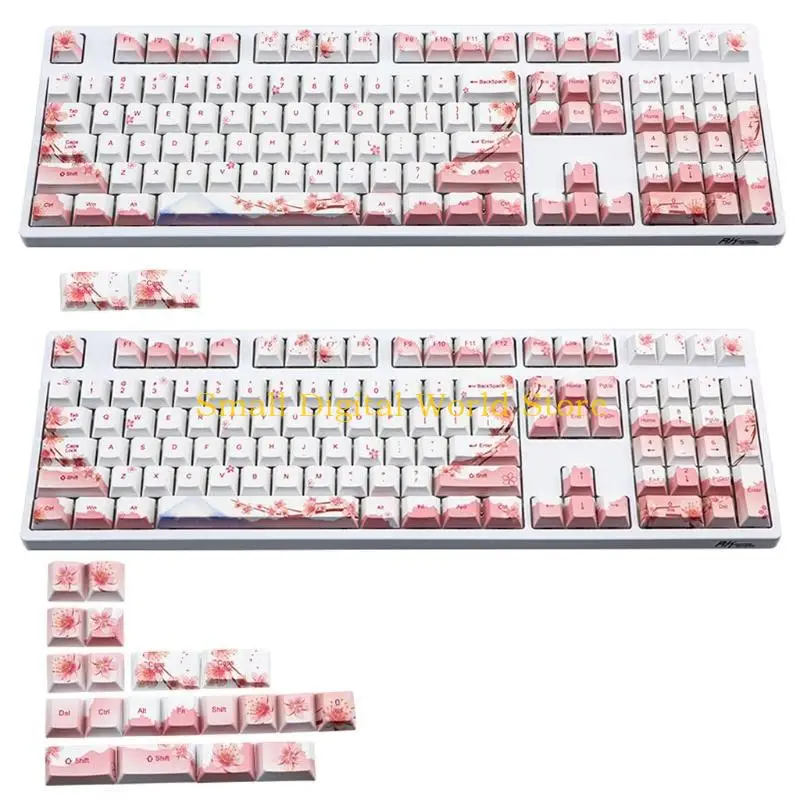 

77UB PBT Cherry Blossom Keycap Mechanical Keyboard Cherry Profile Dye-Sublimation