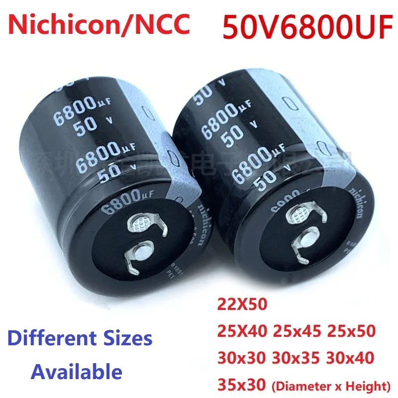 2Pcs/Lot Japan Nichicon/NCC 6800uF 50V 50V6800uF 22X50 25X40/45/50 30x30/35/40 35x30 Snap-in PSU Amplifier Capacitor