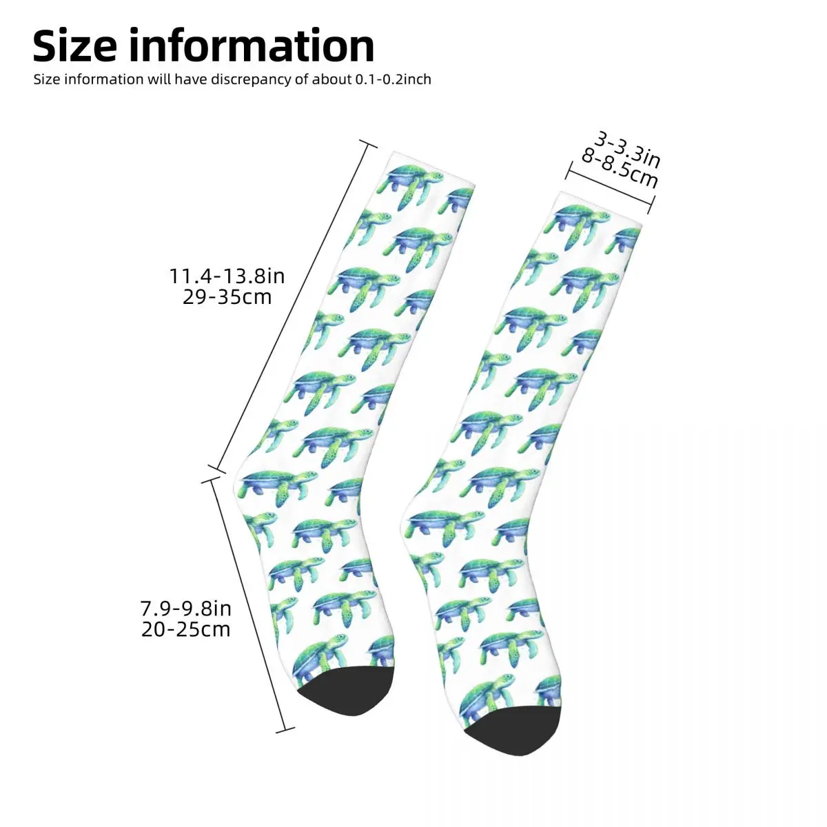 Green Sea Turtle Socks Harajuku High Quality Stockings All Season Long Socks Accessories for Man's Woman's Christmas Gifts