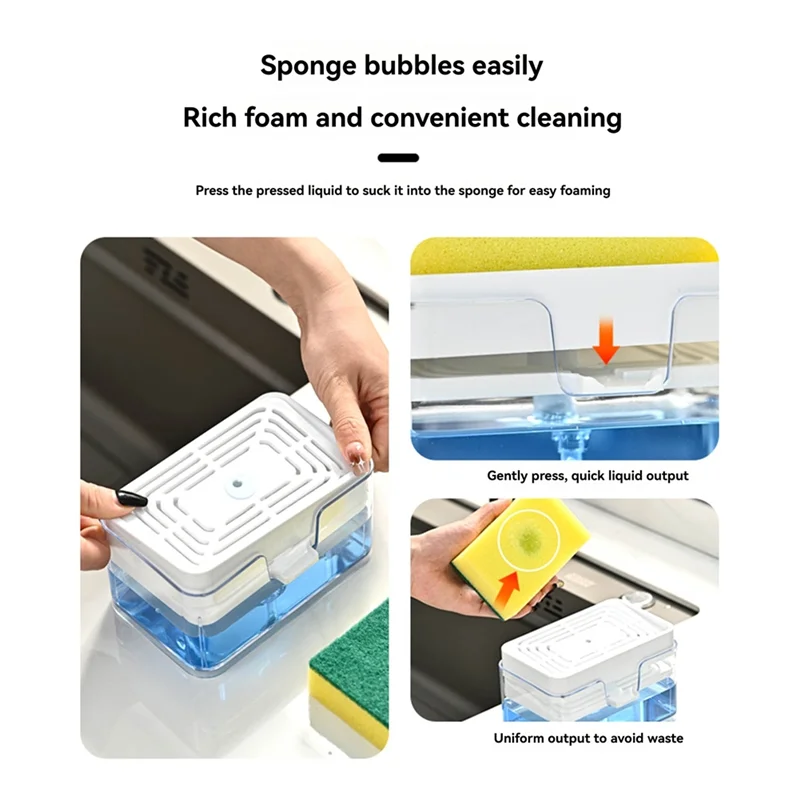 

AB41-Кухонная раковина, сливной дозатор мыла, пресс для мыла для мытья посуды, коробка для мыла с губкой, контейнер для кухонного моющего средства