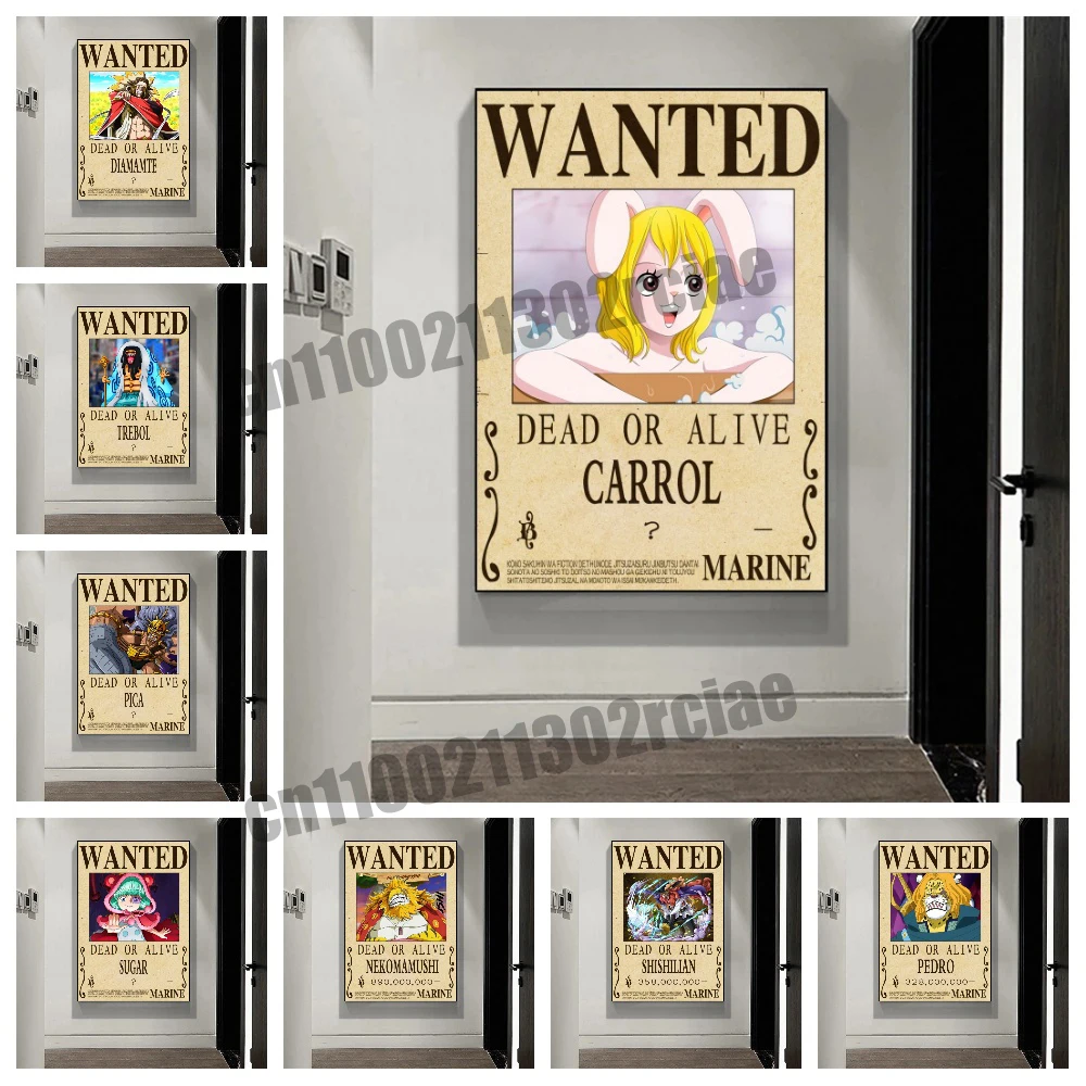 

Anime One Piece, Esmok Family, Bounty Poster, Art, Bedroom, College Student, Dormitory Wall Aesthetic Decoration Canvas Painting
