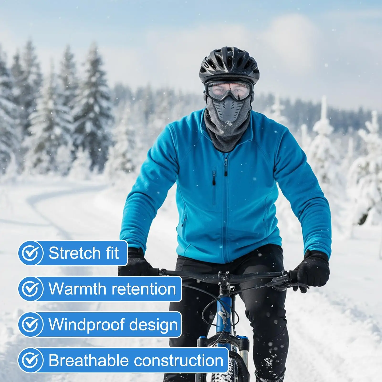 

Winter Face Cover Warm Breathable Elastic Cold Weather Protector Scarf Neck Gaiter Motorcycle Headwear For Fishing Cycling