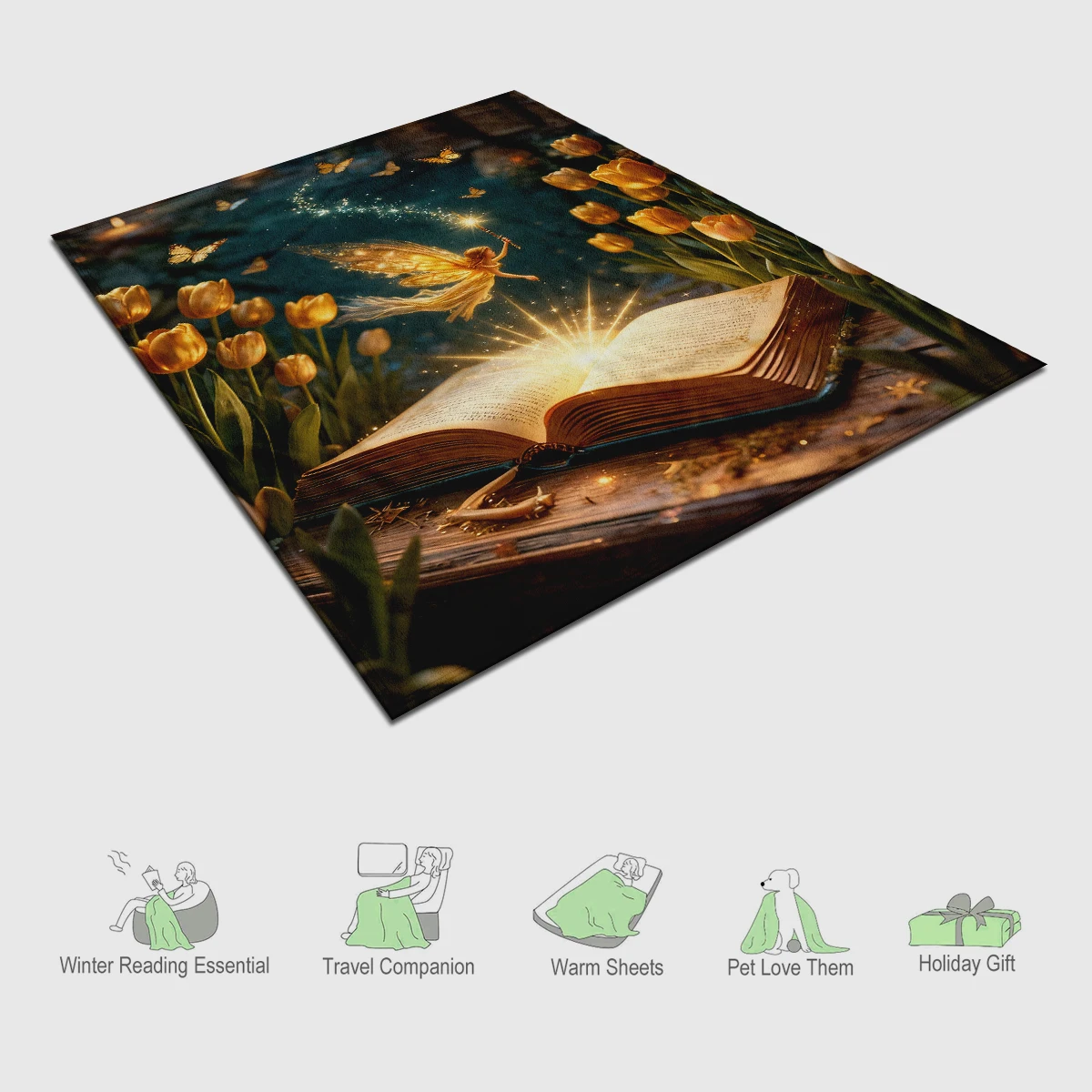 1 كتاب الحكاية الخيالية الفراشة السحرية بطانية الرياح حالمة غرفة الأطفال الديكور بطانية دافئة