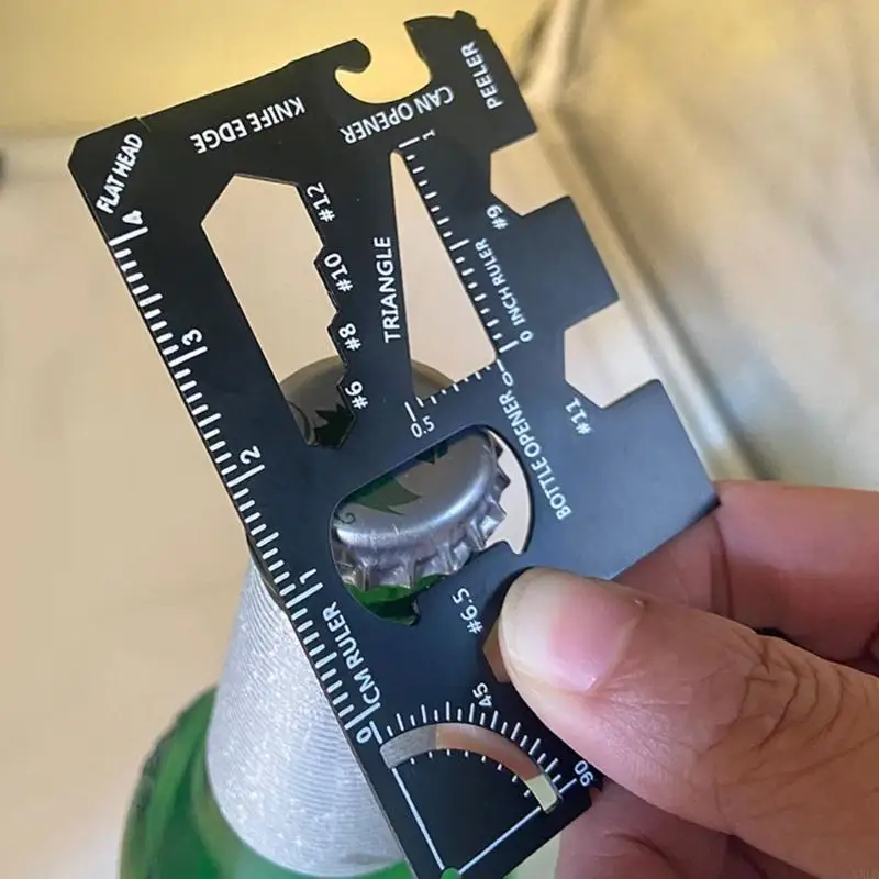 MXLD 15 en 1 Tarjeta crédito acero inoxidable Multifuncional Multifuncional Combinación herramienta Tarjeta