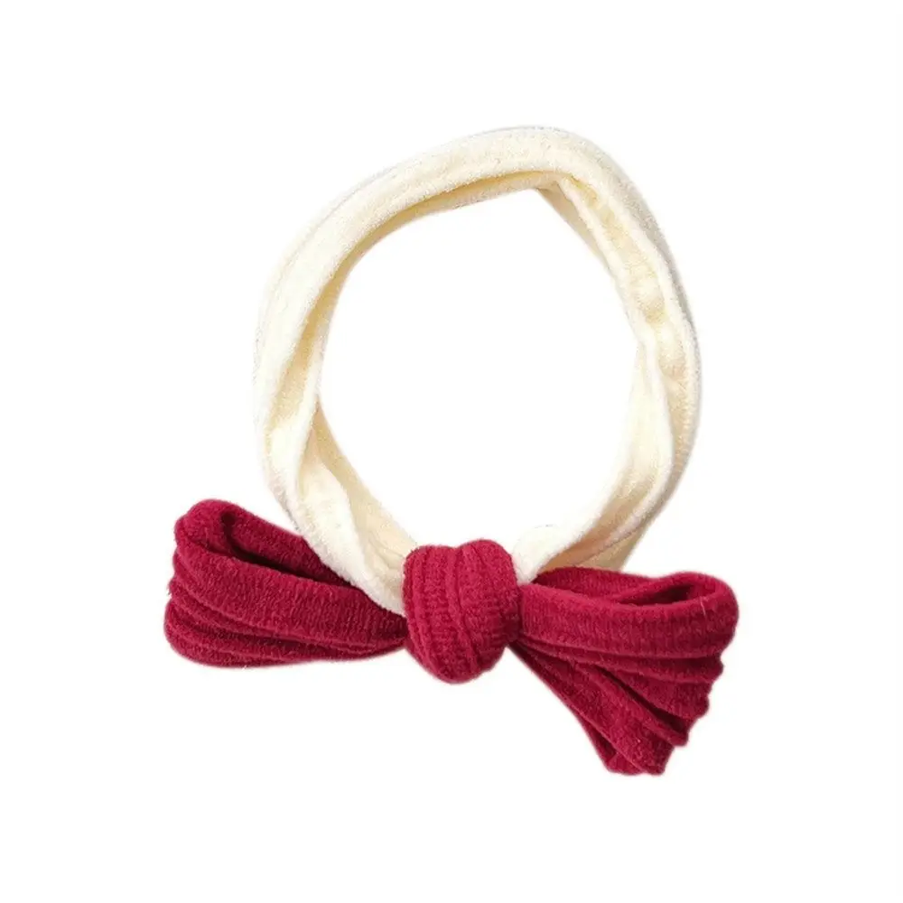 Bowknot New Year Elastic Hair Band Plush New Year Decor Red Bow Hair Rope Kids Gifts New Year's Hairpin