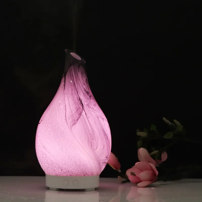Vase Aromatherapy Machine Glass Humidifier Wood Grain 100ml Colorful Fragrance Machine Aromatherapy Machine