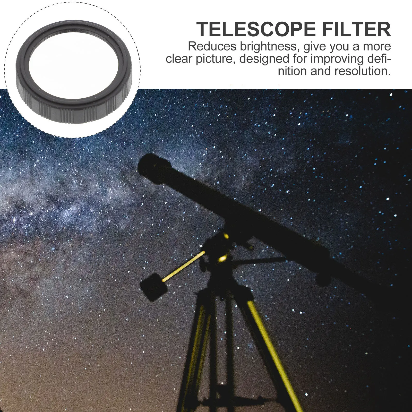 

Solar Filter For Telescope Sun Telescope Filter Cover Observation Astrophotography Lightweight Clear Vision Reducer Accessory