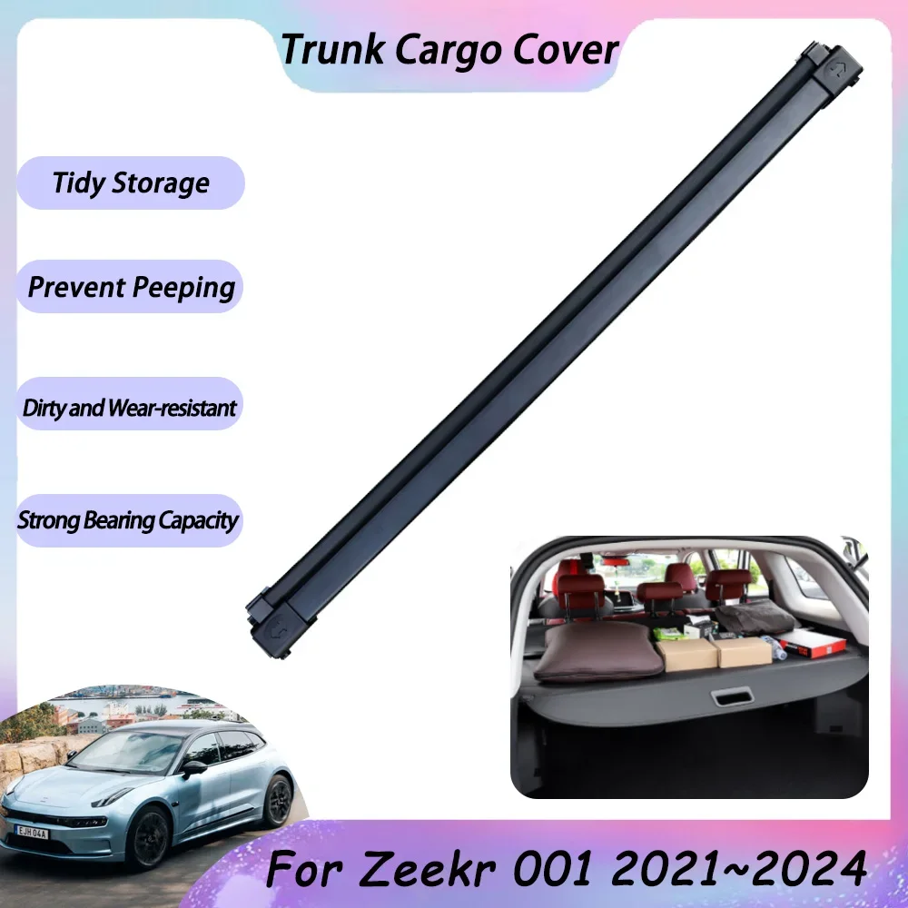 For Zeekr 001 2021 2022 2023 2024 Accessories Car Trunk Cargo Cover Rear Boot Tray Storage Organizer Shade Retractable Shielding