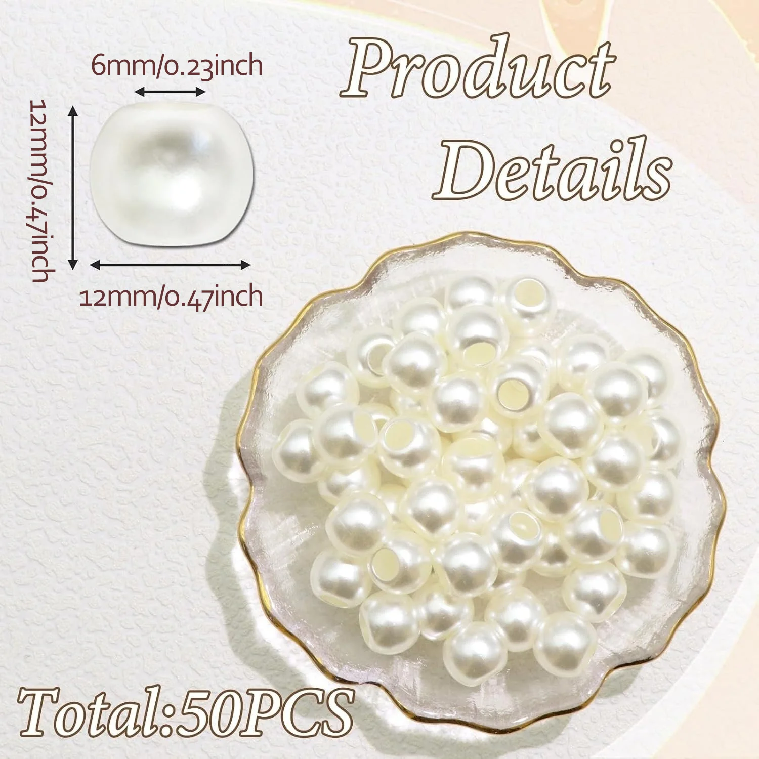 50 個のヘアビーズ三つ編み用パールホワイトドレッドロックビーズロックヘアジュエリー女性三つ編み装飾ヘアアクセサリー女の子のための