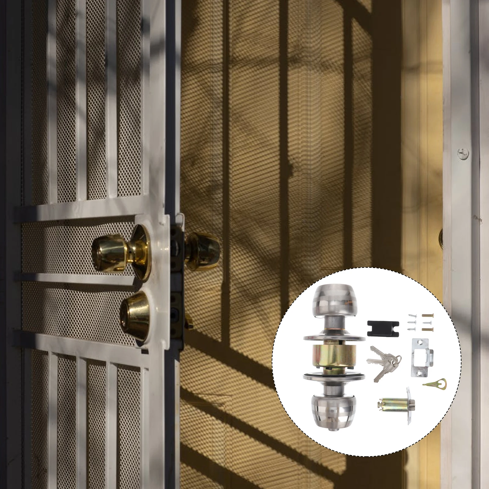 

Ball Door Lock Handle Wrist Room Visit Knob Locks Round Bedroom Stainless Steel