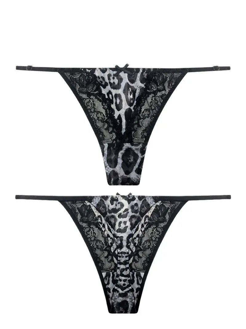 BirdTree, 93%Natural Silk Sexy Thong, Women's Wild Leopard Print, Low-Waisted Erotic Hot T-back Underwear, 2024 Summer P46067QM