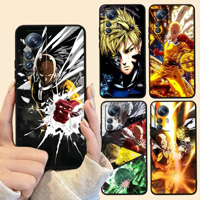 

One Anime Punch Man S-Saitama Phone Case For Xiaomi Mi 15 14 13 13T 12 12T 12S 11 11i 11T Pro Ultra Lite 5G Black Soft Cover