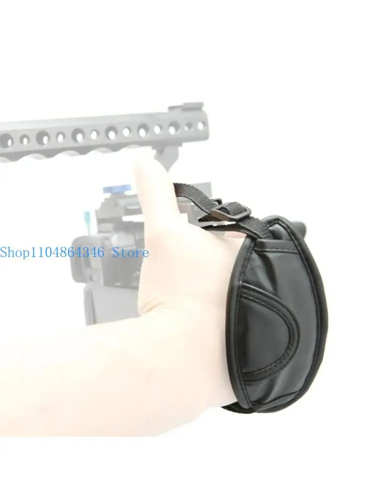 652F Adjustable PU Leather Wrist Strap with Soft Padded Cushion for Easy Attachment