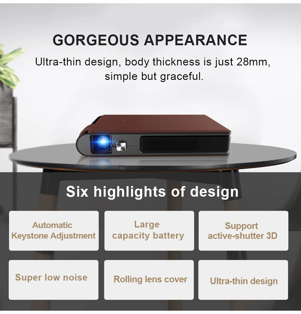 Newest 3D 4K Wireless Projector 1080P Smart Mobile Mini LED Wifi Projector