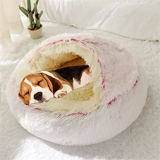 

Small Round Dog Winter 1 For Pet Sleep Plush Kennel Long Bag Warm In Cushion Cat Nest House Bed Basket 2