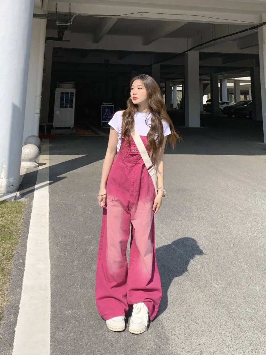 الصيف عالية الخصر وزرة الدنيم بنطال ذو قصة أرجل واسعة قطعتين مجموعة مكافحة الشيخوخة دوبني الملابس حجم كبير الجينز النسائية خمر