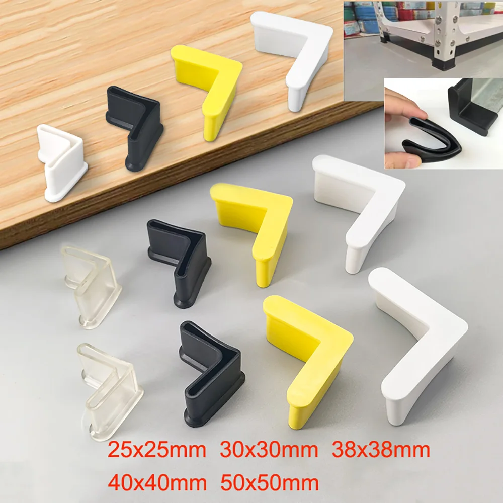 L-Shaped Triangle PVC Soft Furniture Foot Covers 2-10pcs Table Chair Shelf Leg End Caps for Hardwood Floor Anti-Wear Protection
