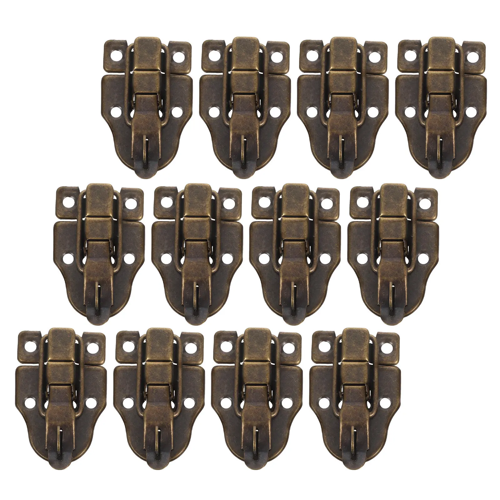 12Pcs Small Latch for Jewelry Box Retro Metal Hasp with Keyhole Secure Closure for Wooden Treasure Chest Craft Cabinet
