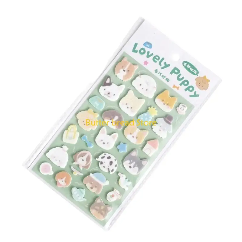 W89C 3D Puffier Sticker Sheets Adorable Small Sticker for Kid and Adult Tiny Sticker