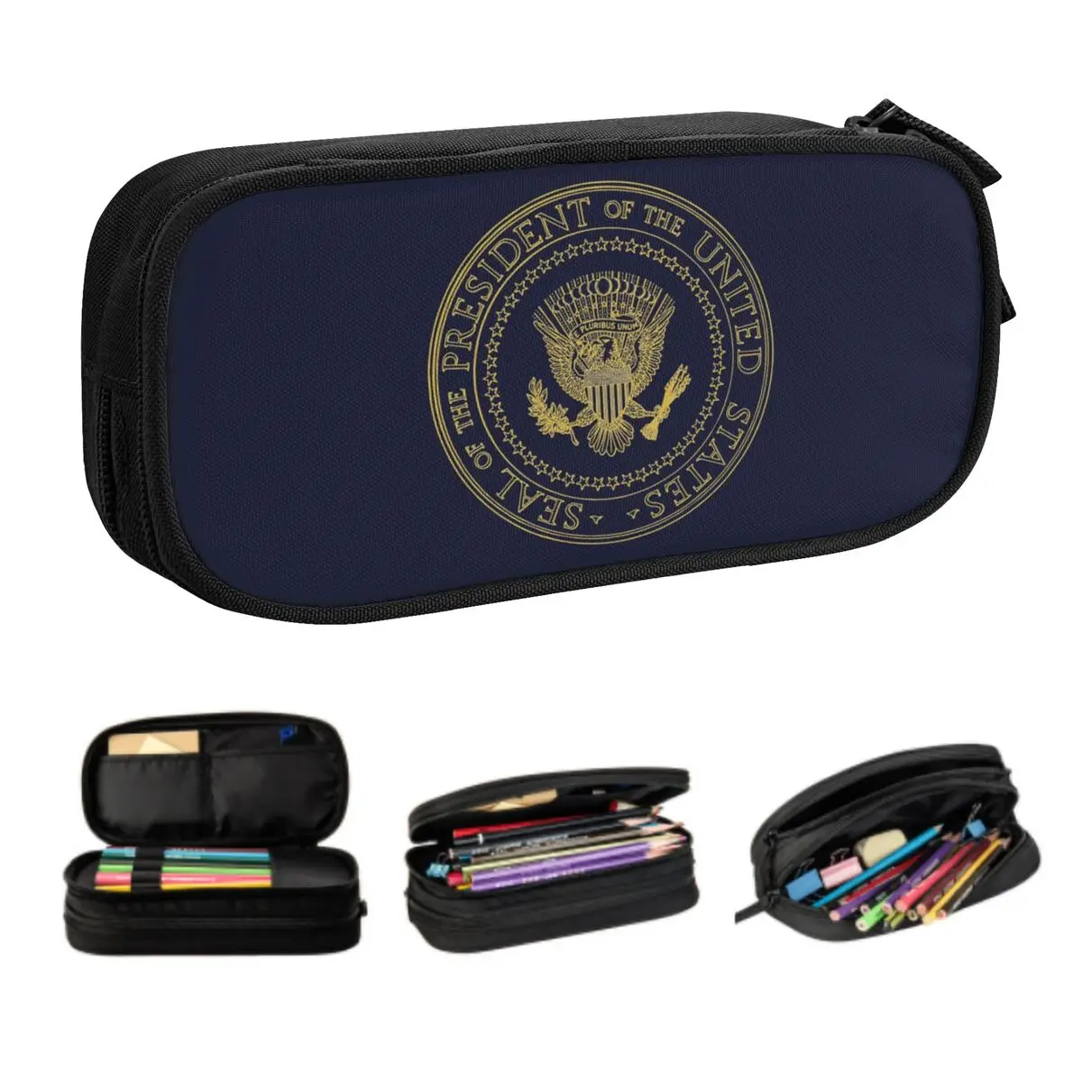 Seal Of The President Of The United States Presidential Seal Flag Pencil Case Vote Election Large Storage Pen Bag Box Stationery