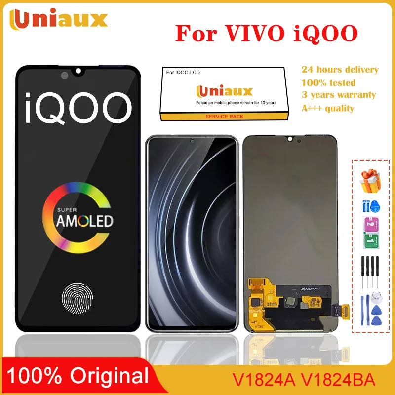 

6.41'' AMOLED For VIVO iQOO Mobile Phone LCD Screen Display assembly Touch Screen LCD Panel Replacement