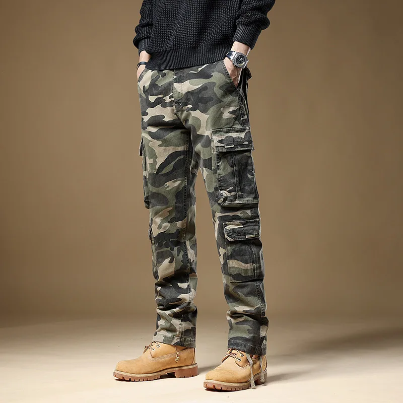 

American Sle Khaki Work Pants Men's Straight Leg Spring Autumn Pure Cotton Casual Pants 2025 New Fall Sle Youth Wear