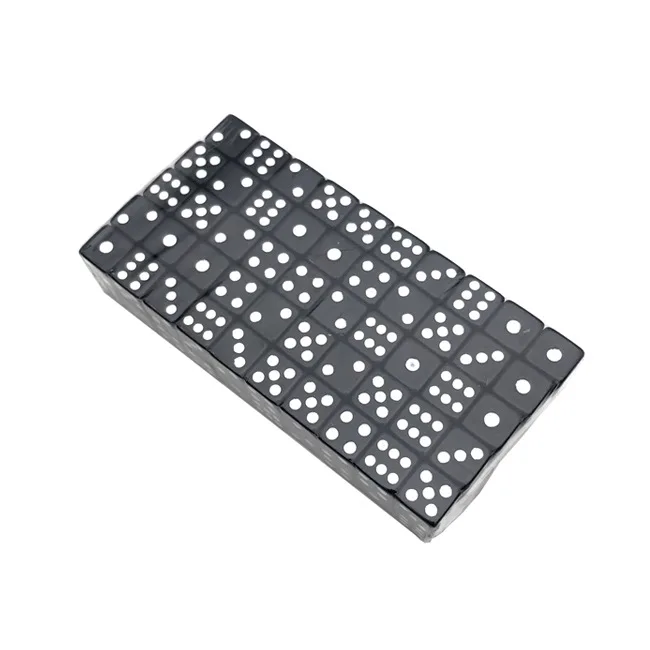 100Pcs Mini Pequeno D6 Dados Pretos 8mm 10mm 12mm Com Ângulo Quadrado Cor Ponto Branco Dices Para Jogos De Bordo Acessório