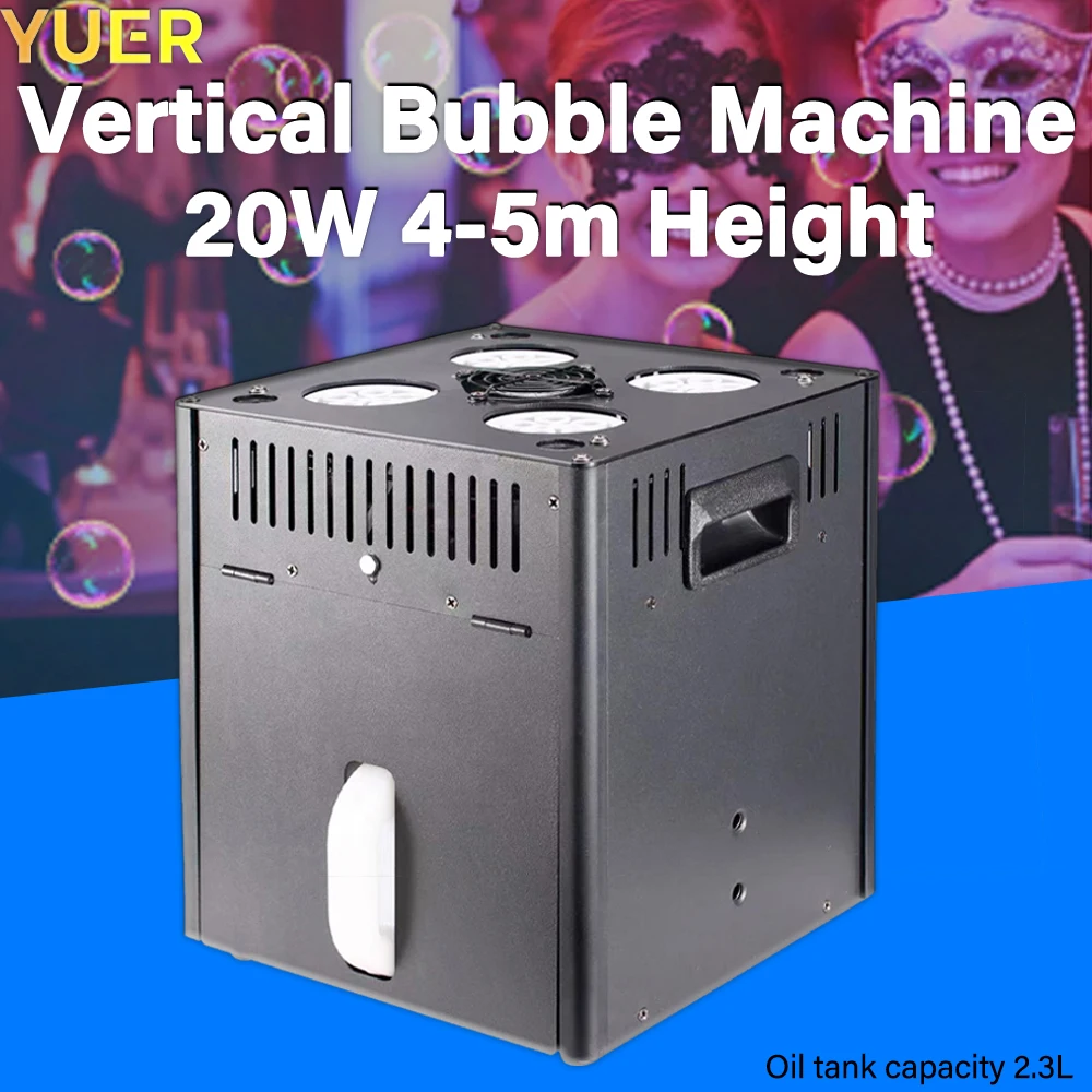 YUER NEW 20W Bubble Machine, Remote/DMX512 Control, 4-5m Spray Height, Stage Effect for Parties  Events, DJ Shows,wedding Bar