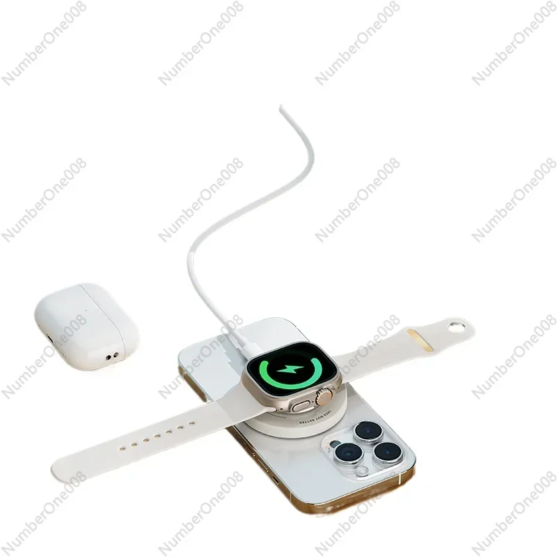 W51 Is Suitable for Apple Mobile Phone Watch Earphone Magnetic Suction Bracket 3-in-1 Wireless Charger Bracket