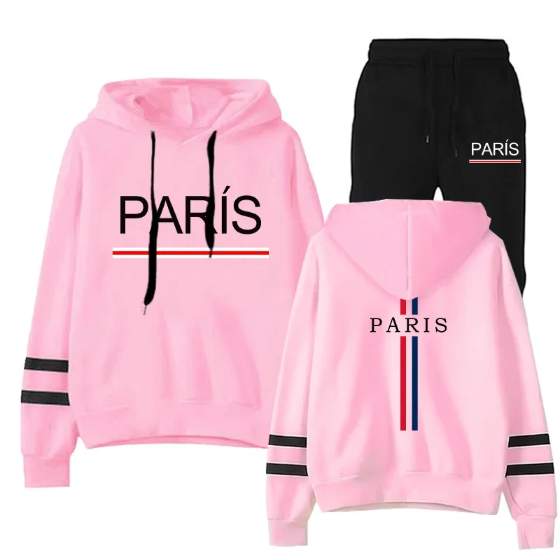 Single Piece Stripe Sweatshirt and Pants Fashion Comfort Outdoor Jogging Quality Casual Daily Women's Tracksuit Hoodies Hot Sale
