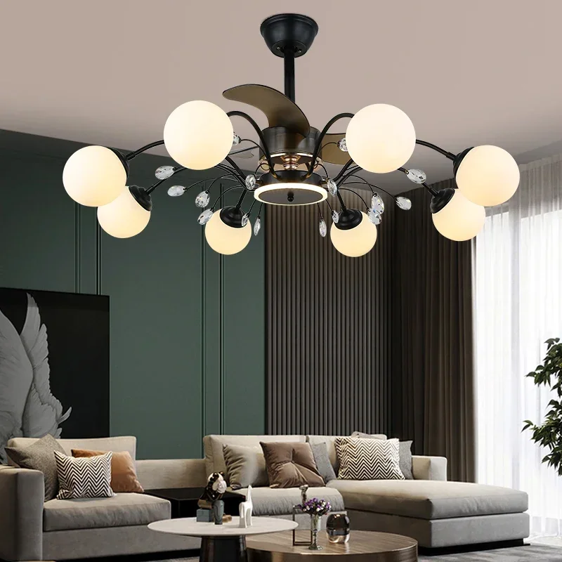 

Nordic Ceiling Fan with Lights Modern Branch LED Lighting Remote Control for Home Dining Room Bedroom light