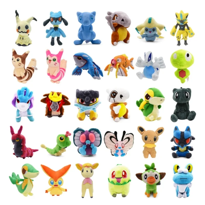 Pokemon Mimikyu Riolu Mew Cubone Pluche Speelgoed Kawaii Furret Lugia Eevee Zeraora Caterpie Botervrij Gevulde Peluche Pop