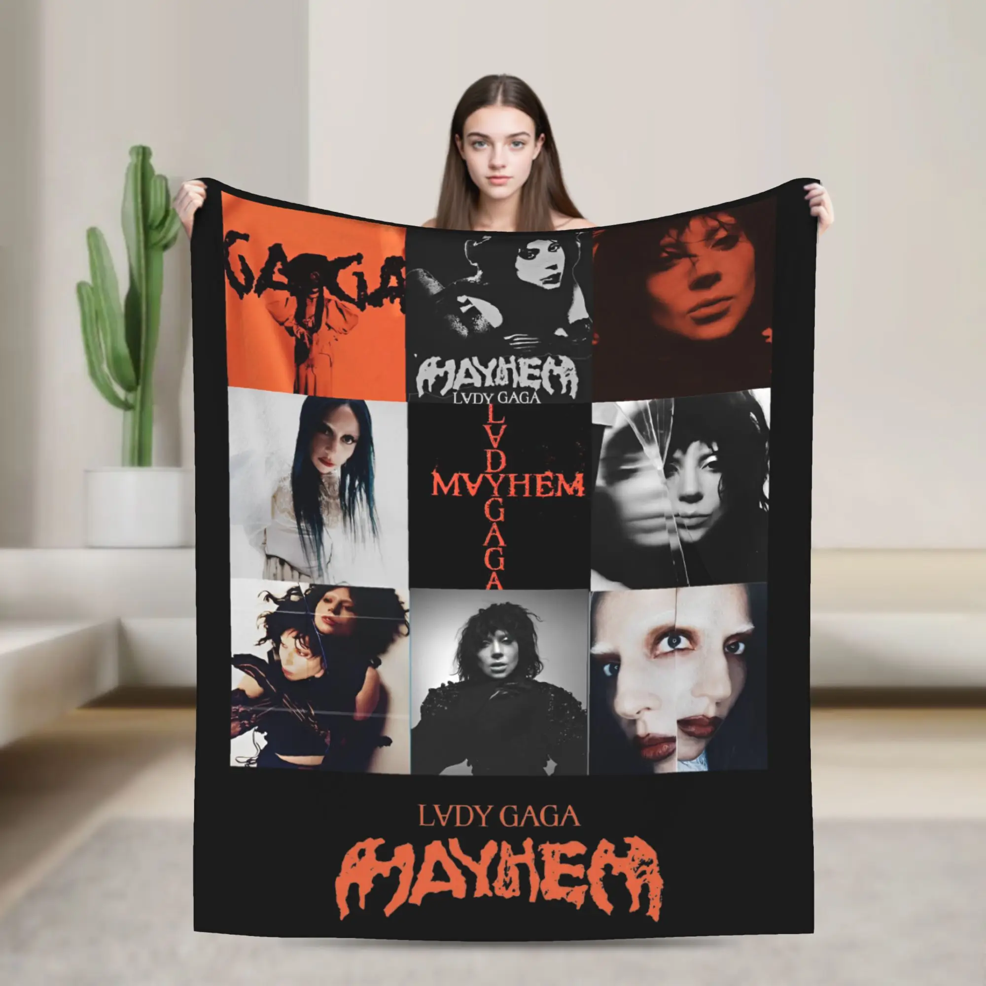 Lady Gaga Mayhem Blanket Velvet Autumn/Winter  Breathable Soft Throw Blanket for Home Couch Bedspreads