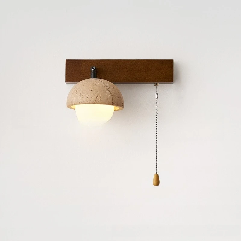 

Mid-Century Travertine Sculptural Sconce: Textured Wall Light for Bedroom Accent Walls & Hallway Stairwell