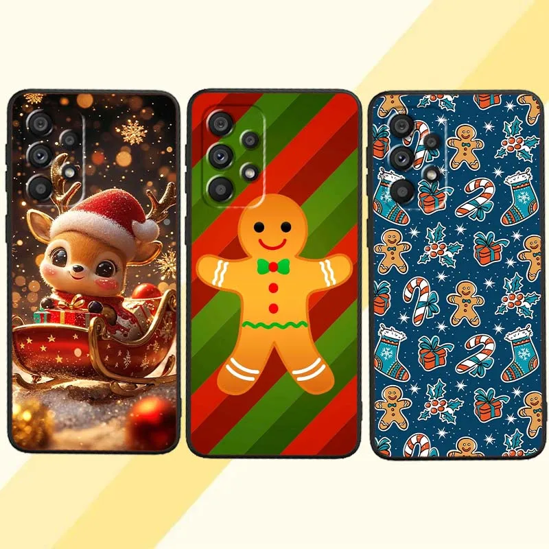 

Christmas Pattern Design Phone Case For Samsung A73 A72 A71 A55 A54 A53 A52 A51 A13 A22 A16 A15 A12 A14 A05 A06 5G Black