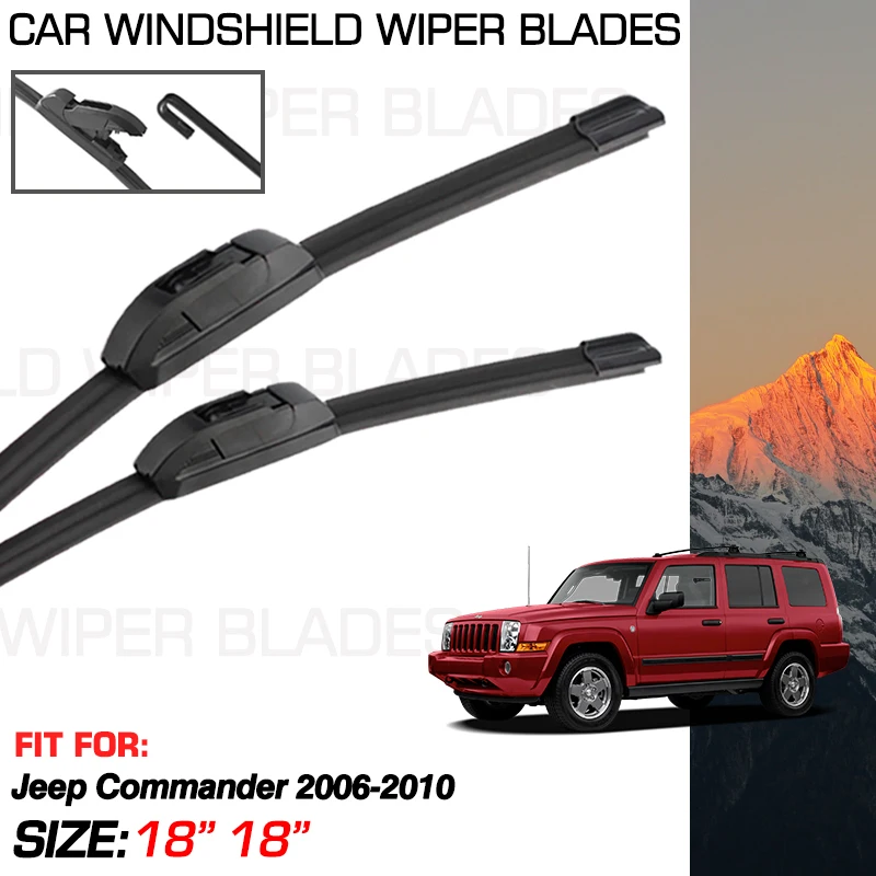 

2x Car Wiper Blades For Jeep Commander 2006-2010 2009 2008 2007 Accessories Front Windshield Washer Brush Blades Brushes Parts