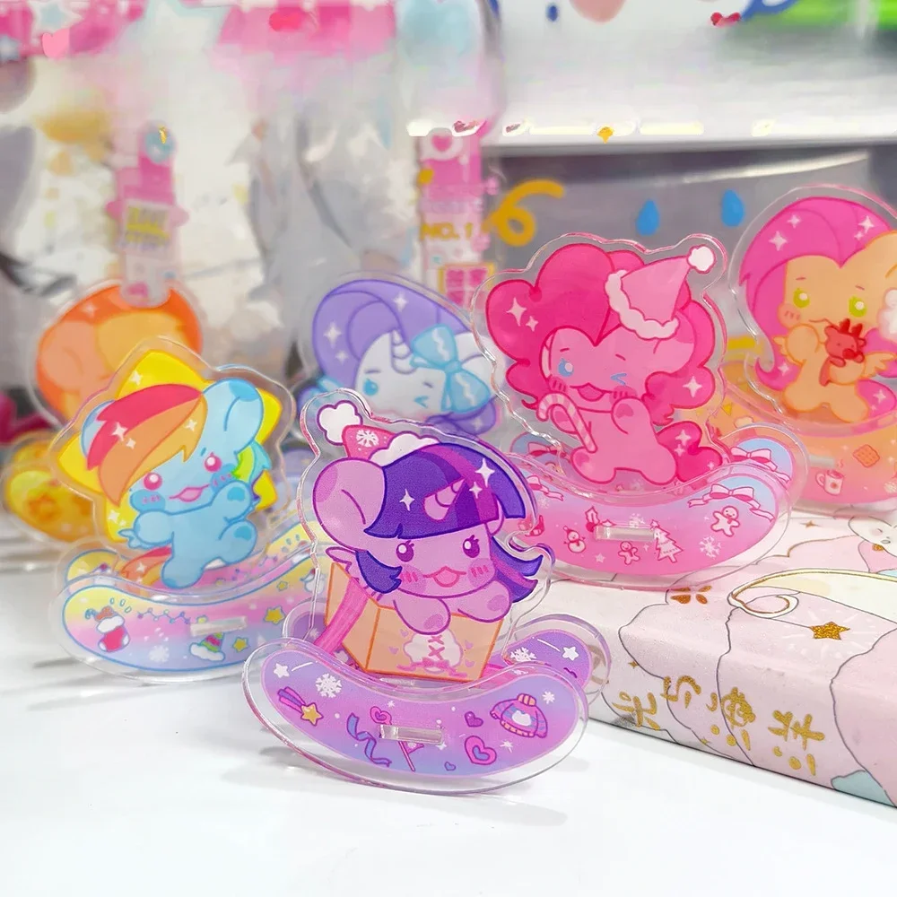 My Little Pony Transparent Acrylic Ornament My Little Pony Fan Cute Cartoon Rocking Horse Rocking Music Standing Card Gift