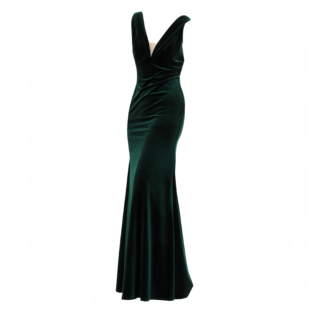 Sexy Cocktailkleider mit V-Ausschnitt, Weste, Meerjungfrau, ärmellos, Braut-Toast, Hochzeitsgast-Kleider, langes Maxi-Abend-Partykleid für Frauen