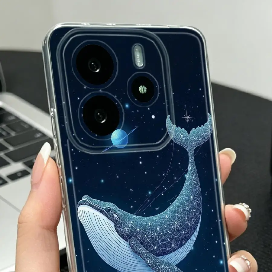 Glowing Whale Tail Print Soft Phone Cover Case for Xiaomi Redmi Note 15 11S 9 10 13C 10S 11 14C Note 13 14 Pro Plus 12S 12 A4 view 4