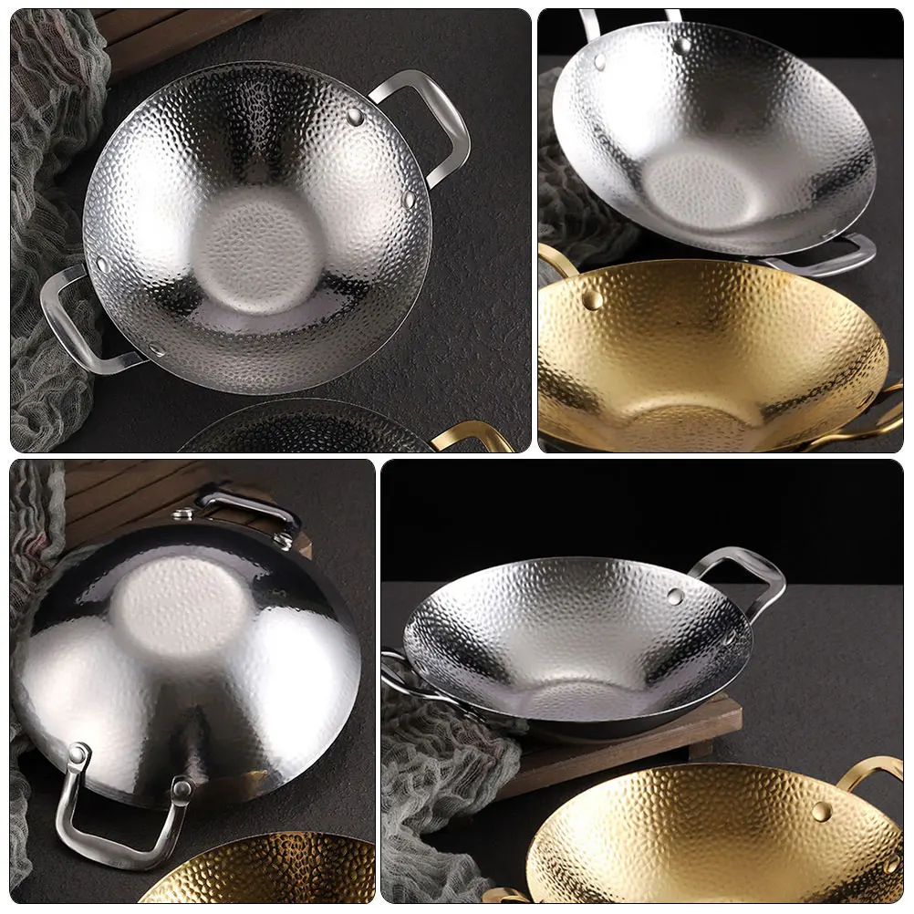 

Hammered Dry 9 Inch Silver Stainless Steel Kitchen Tool Non stick Small Cooking Pots Easy Clean Small Pots Cooking
