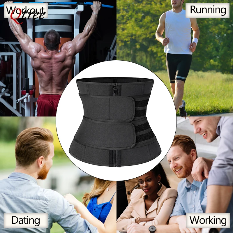 Waist Trainer Corset for Men Workout Sauna Sweat Belly Trimmer Belt Sports Compression Body Shaper Girdle Fitness Weight Loss