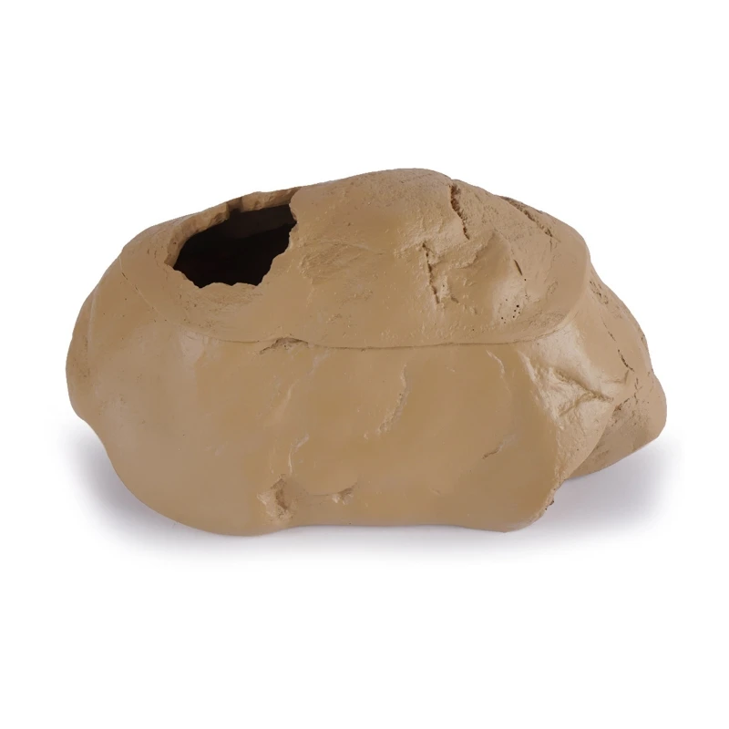 

N0HB Rock Hide Cave Escape Habitat Safe Resin High Simulation 7.9x4.5x3.9 Inch for Small Reptiles Turtles Frogs