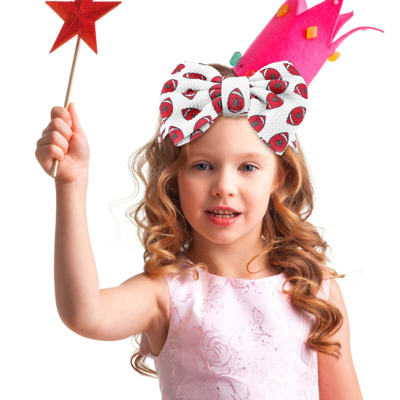 

Baseball Printed Headband Bows for Newborn Girls Cloth Hair Accessories Child