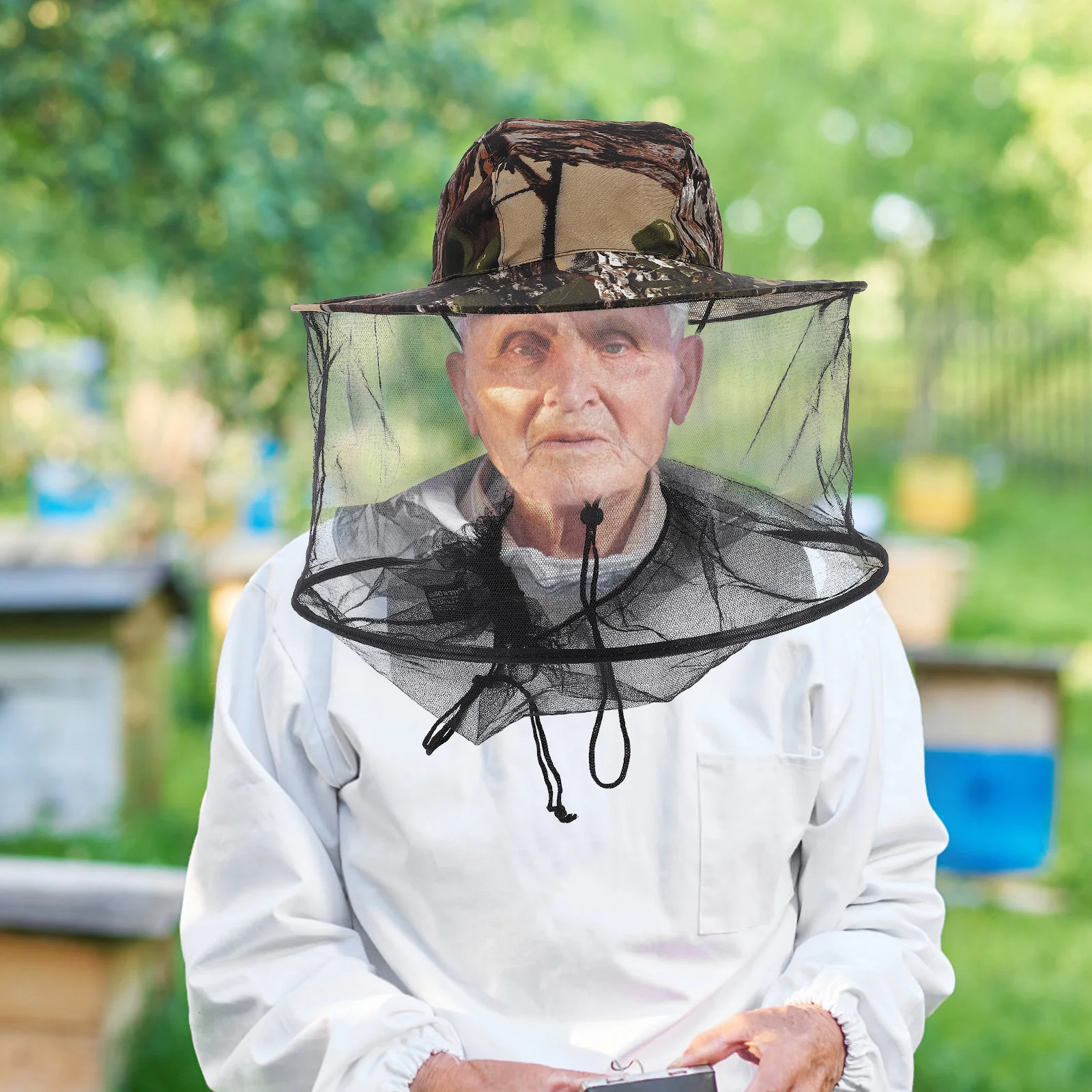 

1pcs Adjustable Lightweight Water Resistant - Net For Fishing Beekeeping Hunting Outdoor Face Neck Protection Boonie Hat