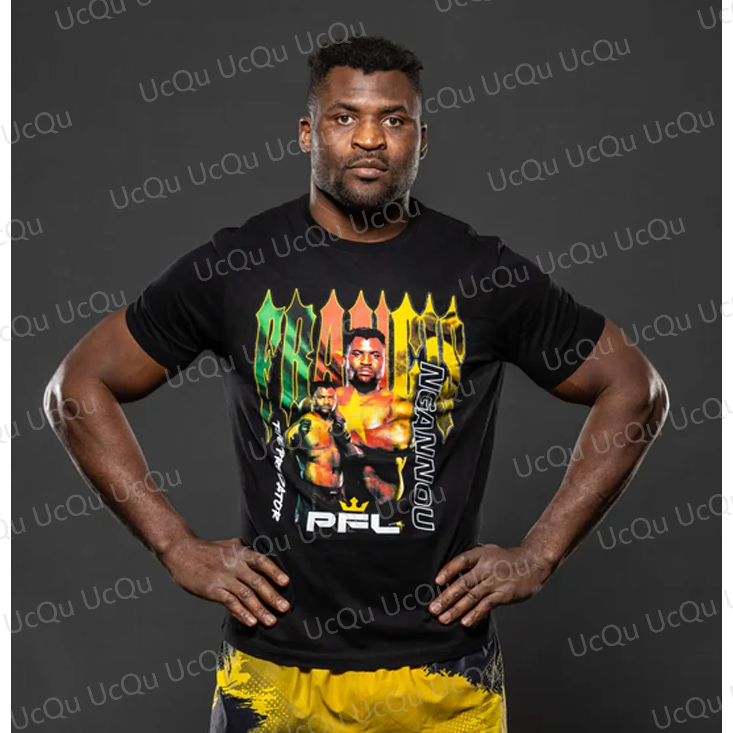 2024 New Arriavl Summer Free Sparring PFL Ngannou Battle Short Sleeve Jersey Supporter T-Shirt Oversized Boxing Jersey