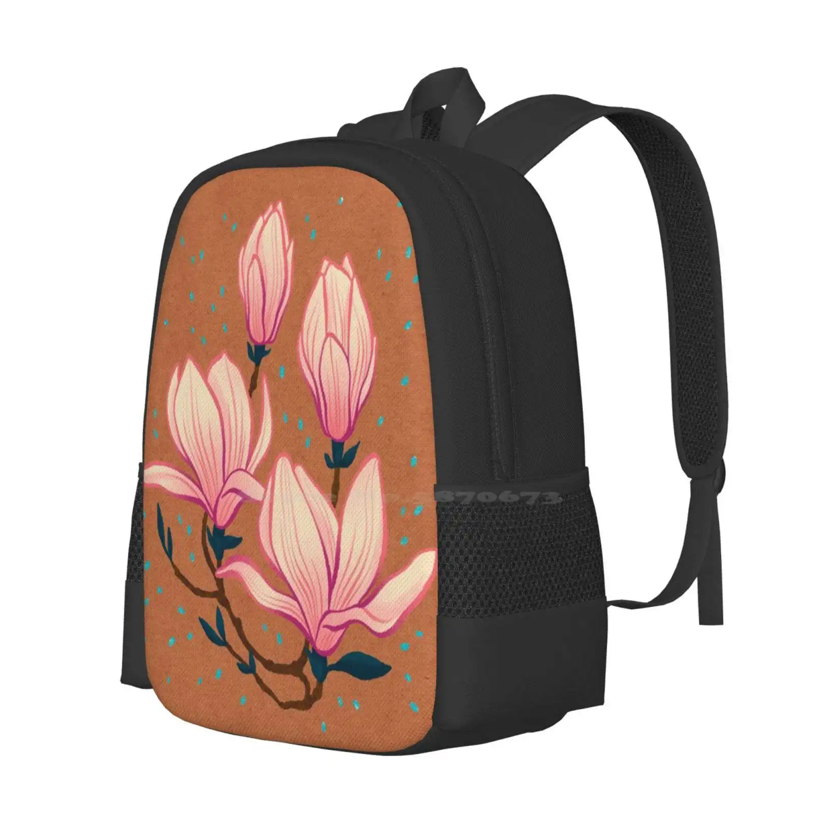 Magnolia Pattern Design Bag Student's Backpack Florals Garden Wildflowers Nature Kristin Nohe Juchs Magnolia Tree