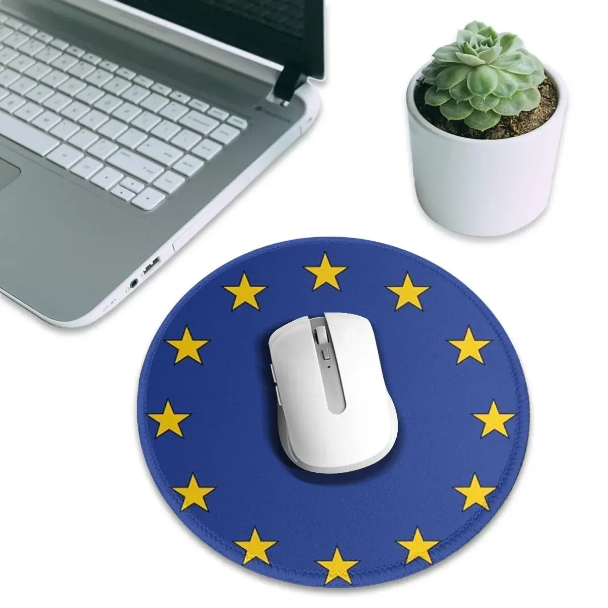 European Union EU Flag Round Mouse Pad Computer Keyboard Mouse Mat Gamer Laptop Desk Mat Office Table Mats