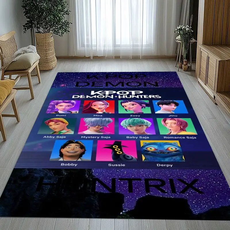 D-Derpy Tiger KPop Group Cartoon Soft Non-Slip Area Rug for Living Room,Bedroom Playroom Carpet Mat for Sofa,Home Decor